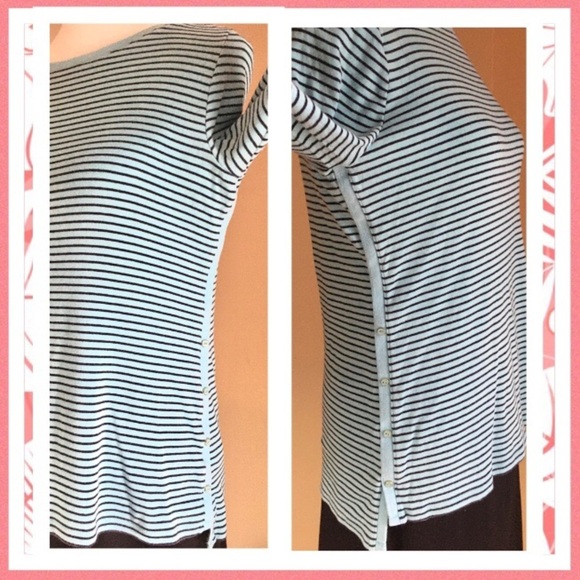 Talbots Teal Boatneck Stretch Tee - Picture 4 of 8